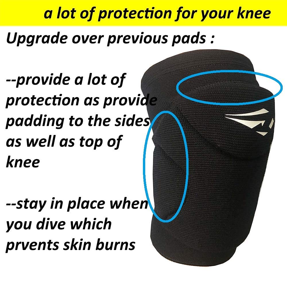 Rawxy Volleyball Knee Pads with High Shock Absorbing Cushion,Adult Junior Youth Men &Women Boy Girls Gift (black, Middle and Large)