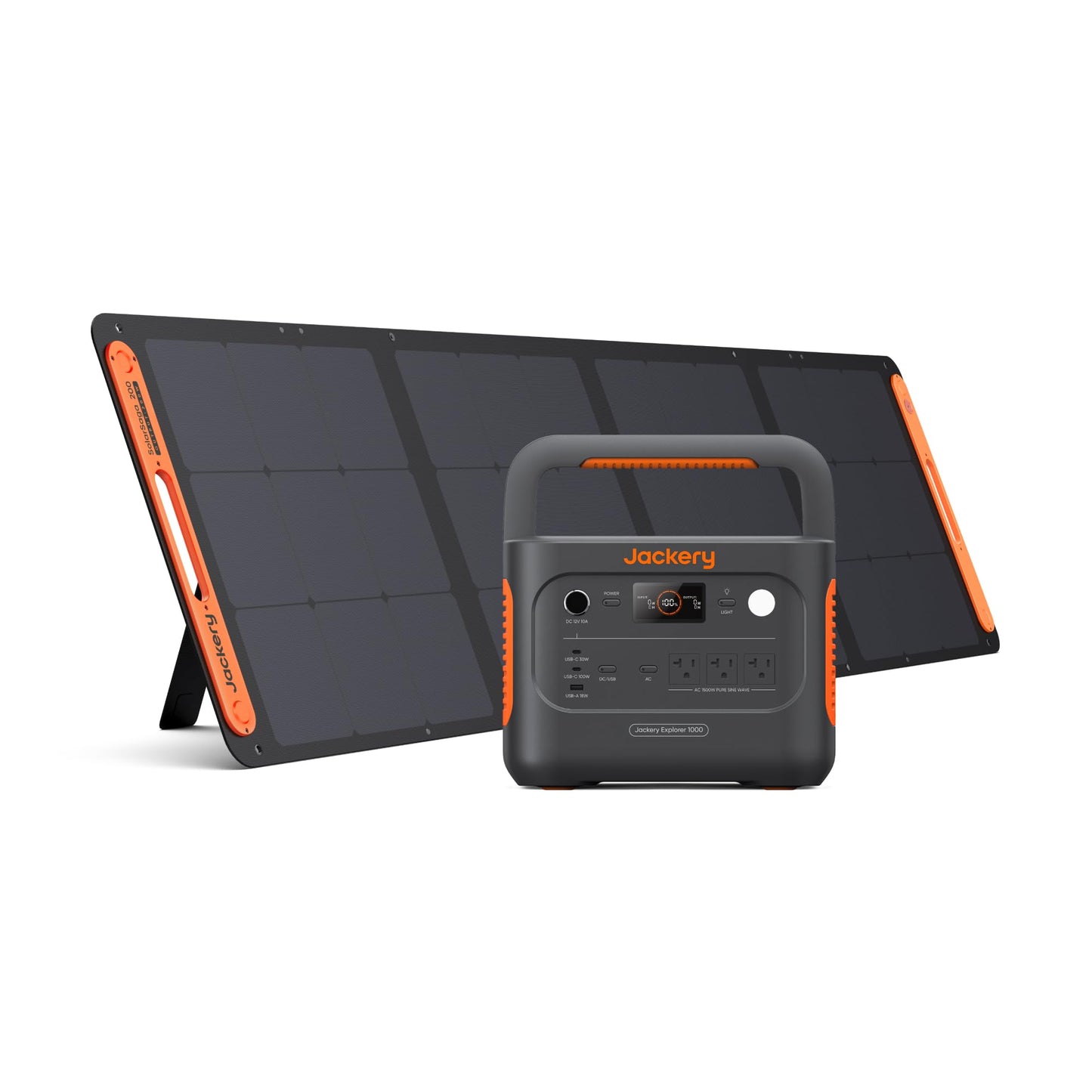 Jackery Solar Generator 1000 v2 with 200W Solar Panel,1070Wh Portable Power Station LiFePO4 Battery,1500W AC/100W USB-C Output, 1Hr Fast Charge for Outdoor,Off-Grid Living,RV,Emergency