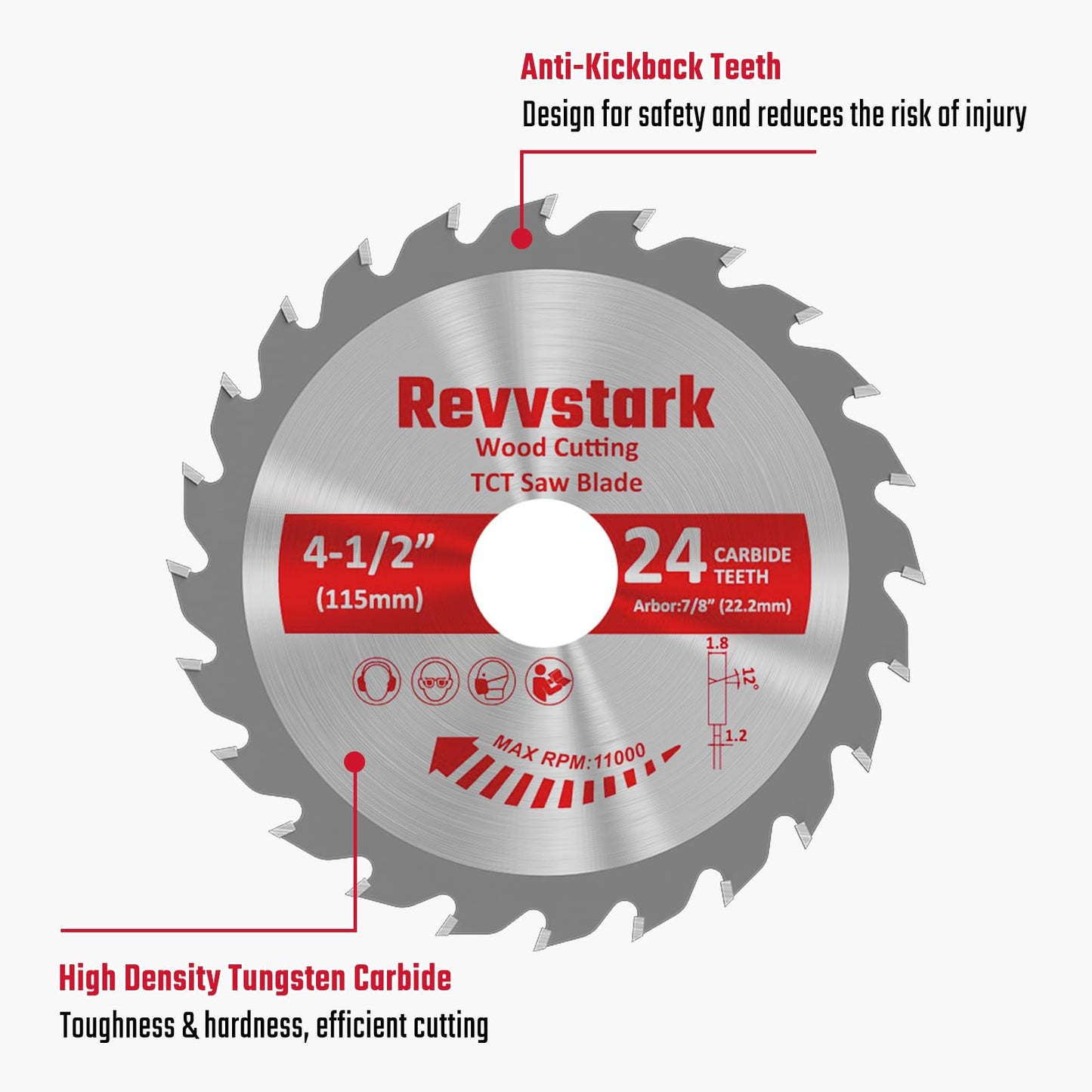 Circular Saw Blade 6-1/2" 24T&60T, Carbide Tipped Teeth, TCT Saw Blades for Cutting Various Wood, Plastic and Composite Materials, 5/8" Arbor, Fit Dewalt Craftsman Ryobi Milwaukee