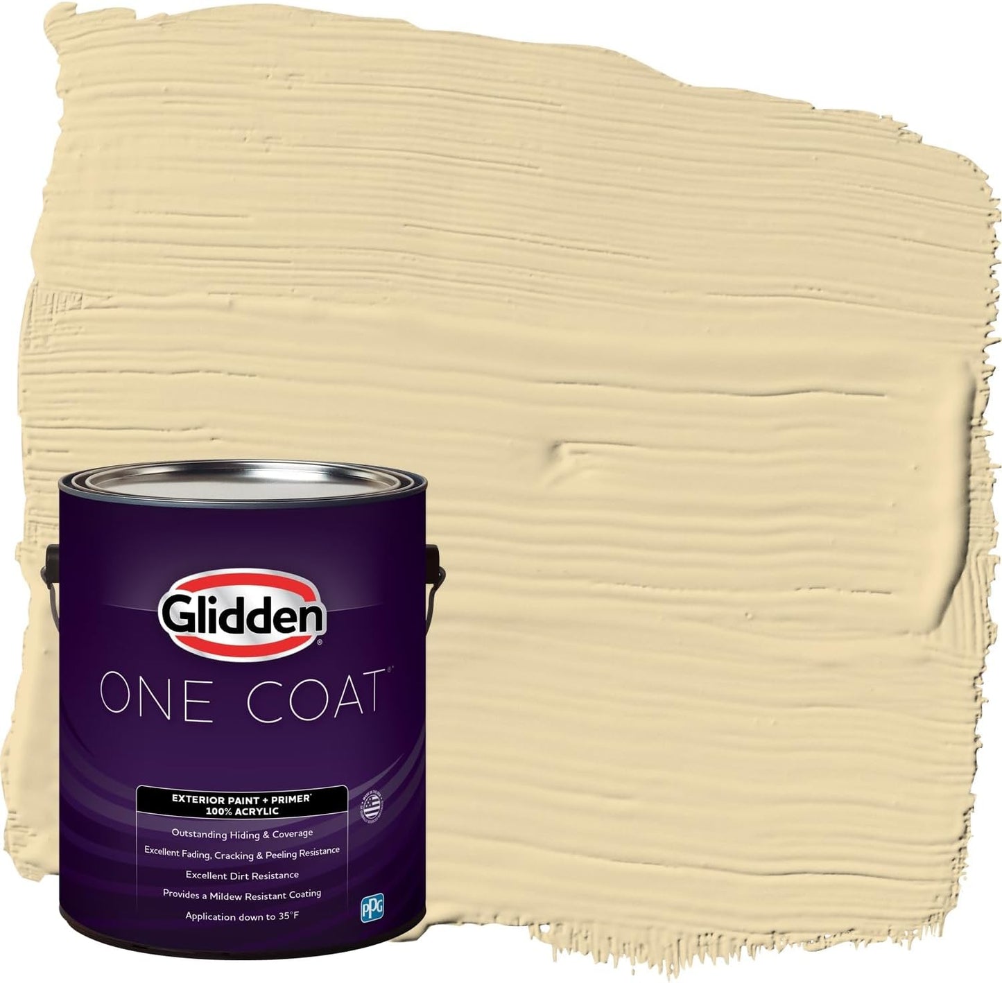 Glidden Exterior Paint + Primer: Beige/Pony Tail, One Coat, Semi-Gloss, 1-Gallon