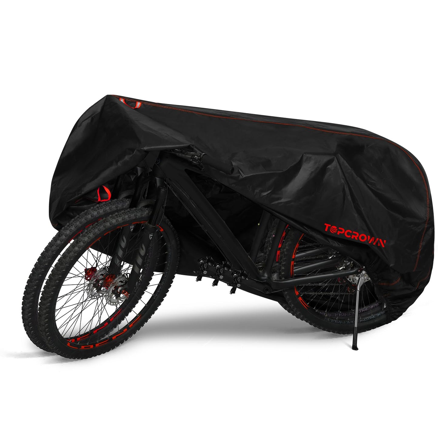Bike Cover Waterproof Outdoor Storage for 1/2/3 Bikes, Bicycle Cover Rain Sun UV Dust Wind Proof with Storage Bag for Mountain Road Bike/Ebike (210D Black+Green, XL Size for 1 bike)