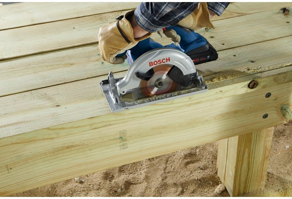BOSCH GXL18V-497B23 18V 4-Tool Combo Kit with 2-In-1 1/4 In. and 1/2 In. Bit/Socket Impact Driver, 1/2 In. Hammer Drill/Driver, Circular Saw, Worklight with (1) CORE18V 4 Ah Battery & (1) 2 Ah Battery