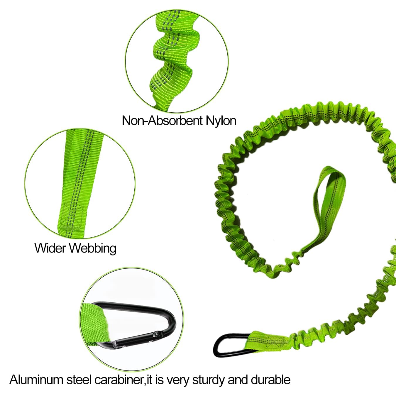Paddle Leash Kayak Paddle Holder Tool Lanyard - 2 Pack Stretchable Paddle Strap with Carabiner Secure Leash Lanyard Rope for SUP Kayak Canoe Paddle Fishing Pole Rod