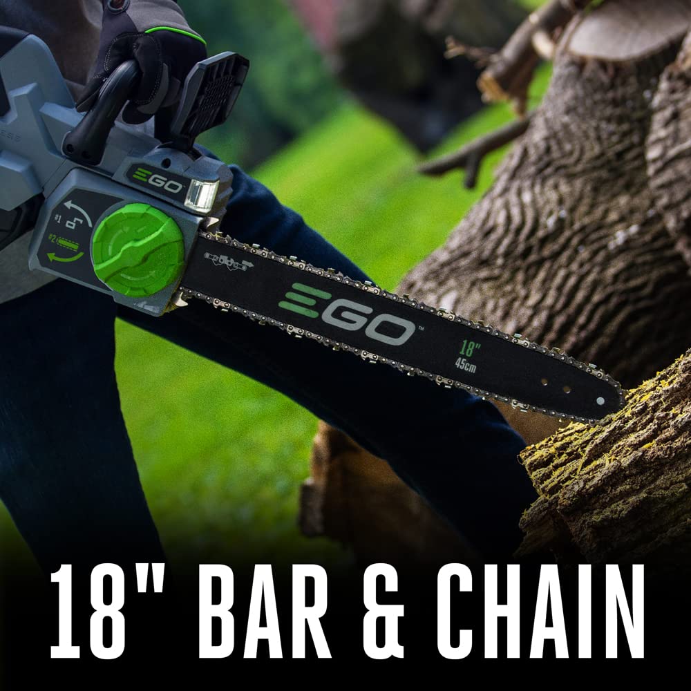 EGO POWER+ Chain Saw, 16” Battery Powered Chainsaw, Electric Cordless, Includes 56V 2.5Ah Battery and Charger – CS1611