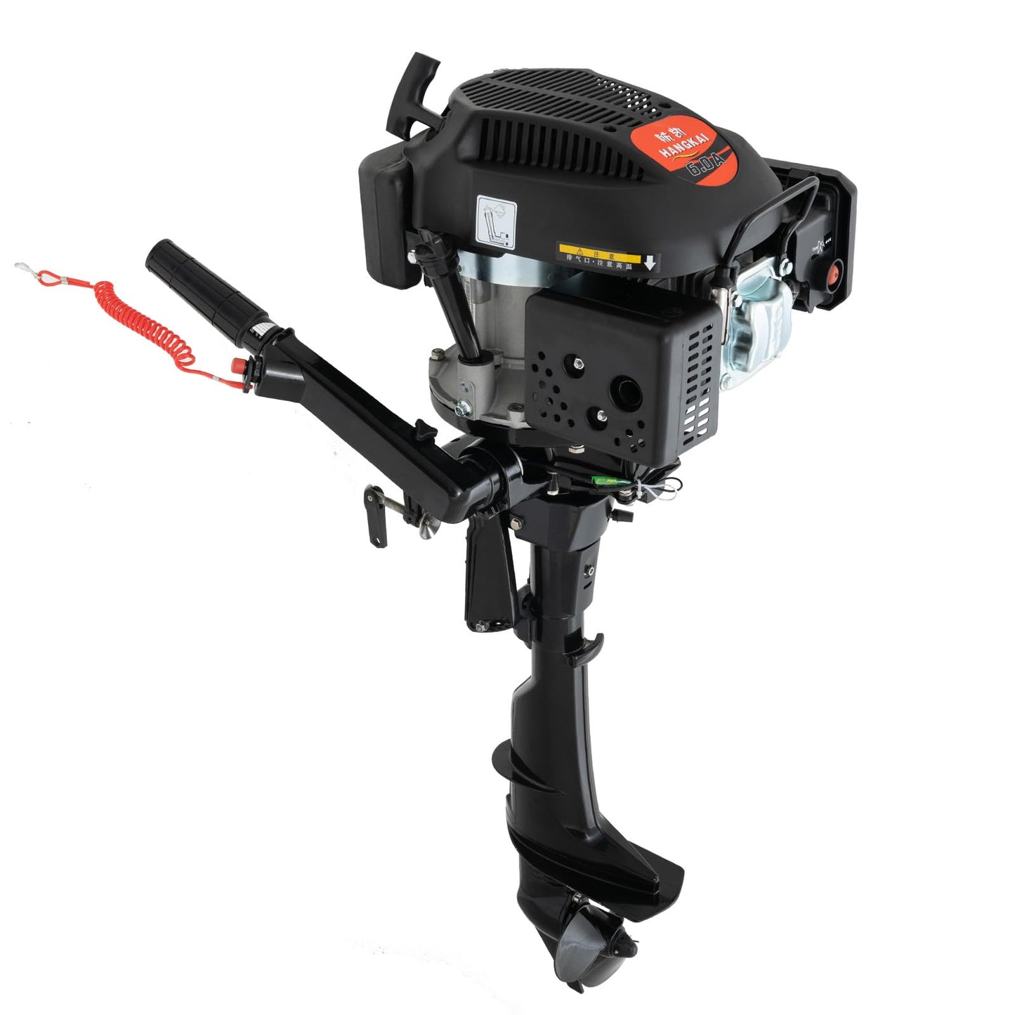 52cc Single Cylinder Gas 2.3HP Outboard Motor, Long Shaft with Air Cooling for Inflatable, Rubber, Fishing Boats, Yachts, Water Sports