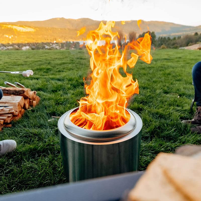 Solo Stove Ranger 2.0 with Stand - 15 Inch Smokeless Portable Fire Pit - Lightweight Outdoor Fireplace with Removable Ash Pan, Stainless Steel, Carry Case Included, Ideal for 2-4 People, 16.5 lbs