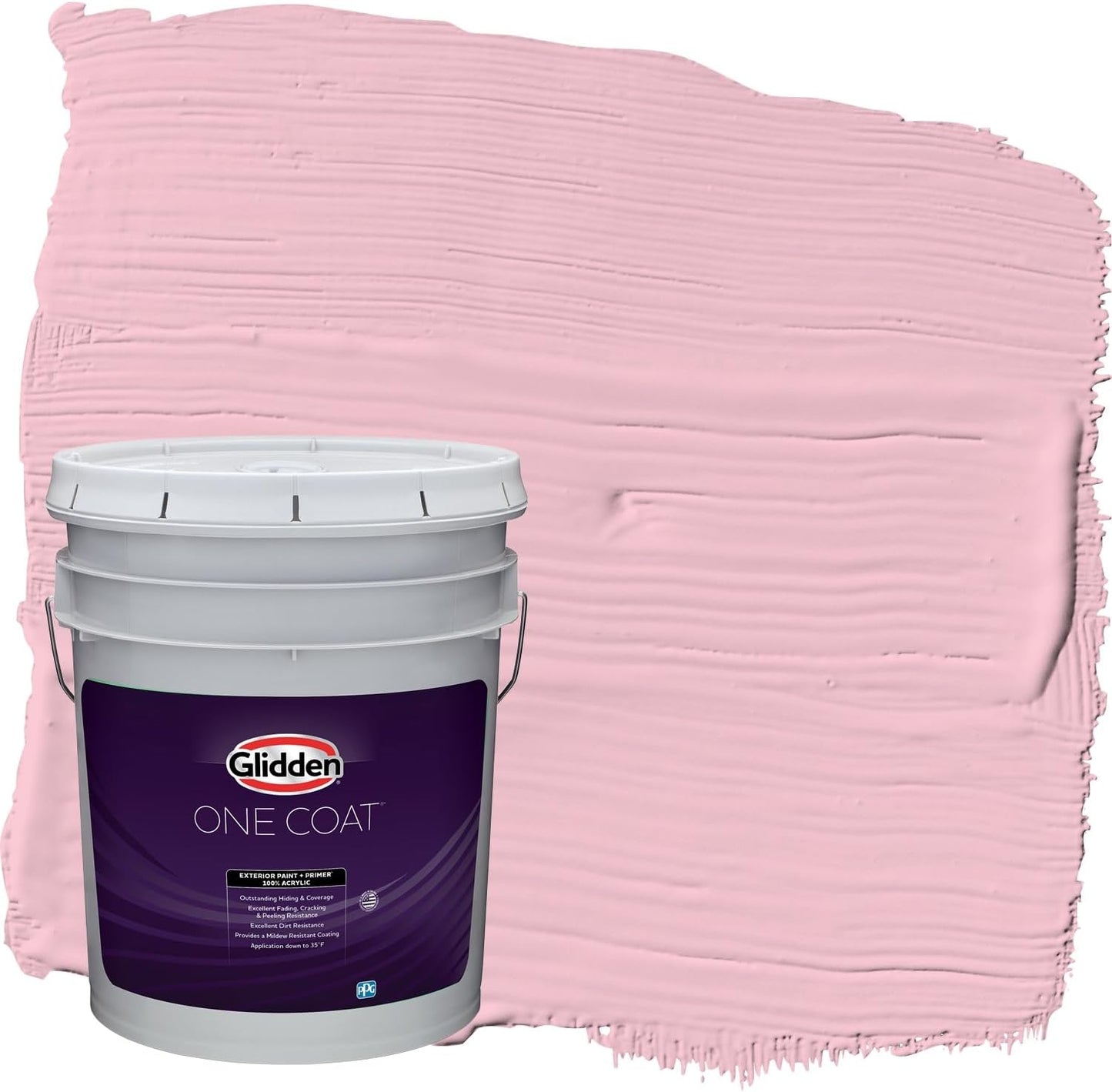 Glidden Exterior Paint + Primer: Pink/Ballet Slipper, One Coat, Semi-Gloss, 1-Gallon