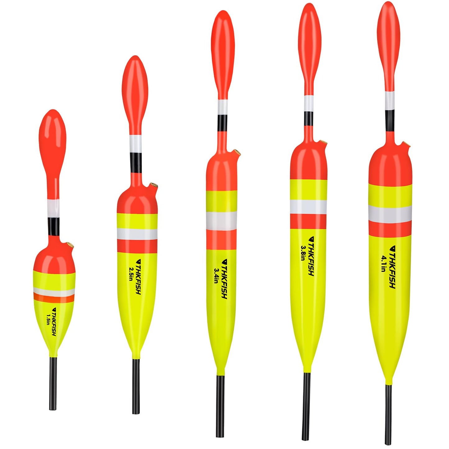 THKFISH Fishing Bobbers Fishing Floats and Bobbers Slip Bobbers for Fishing Balsa Floats Crappie Fishing Bobbers 1/6oz(3.47"X0.47"X6.73") 3/8oz(3.84"X0.6"X 7.2") 1/2oz(4.13"X0.75"X7.87")