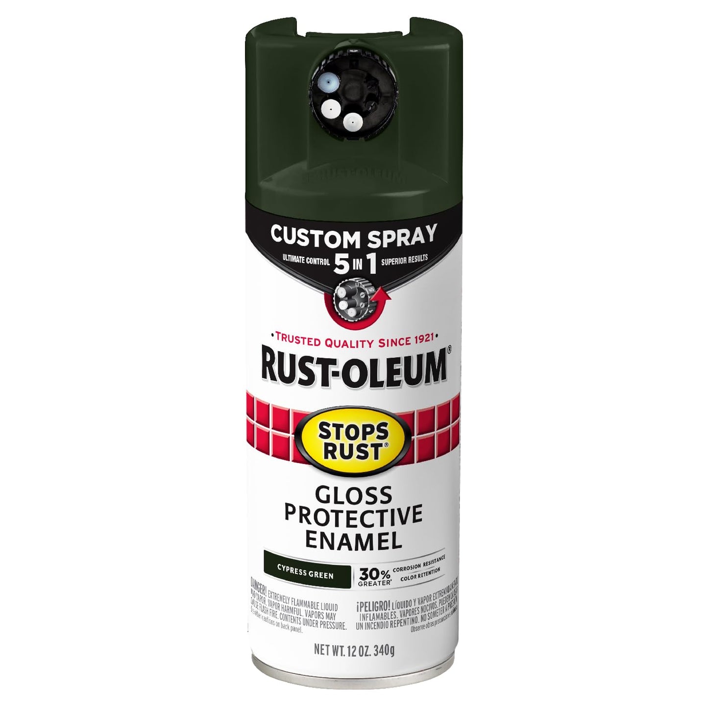 Rust-Oleum 376892 Stops Rust Custom Spray 5-in-1 Spray Paint, 12 oz, Gloss Leather Brown