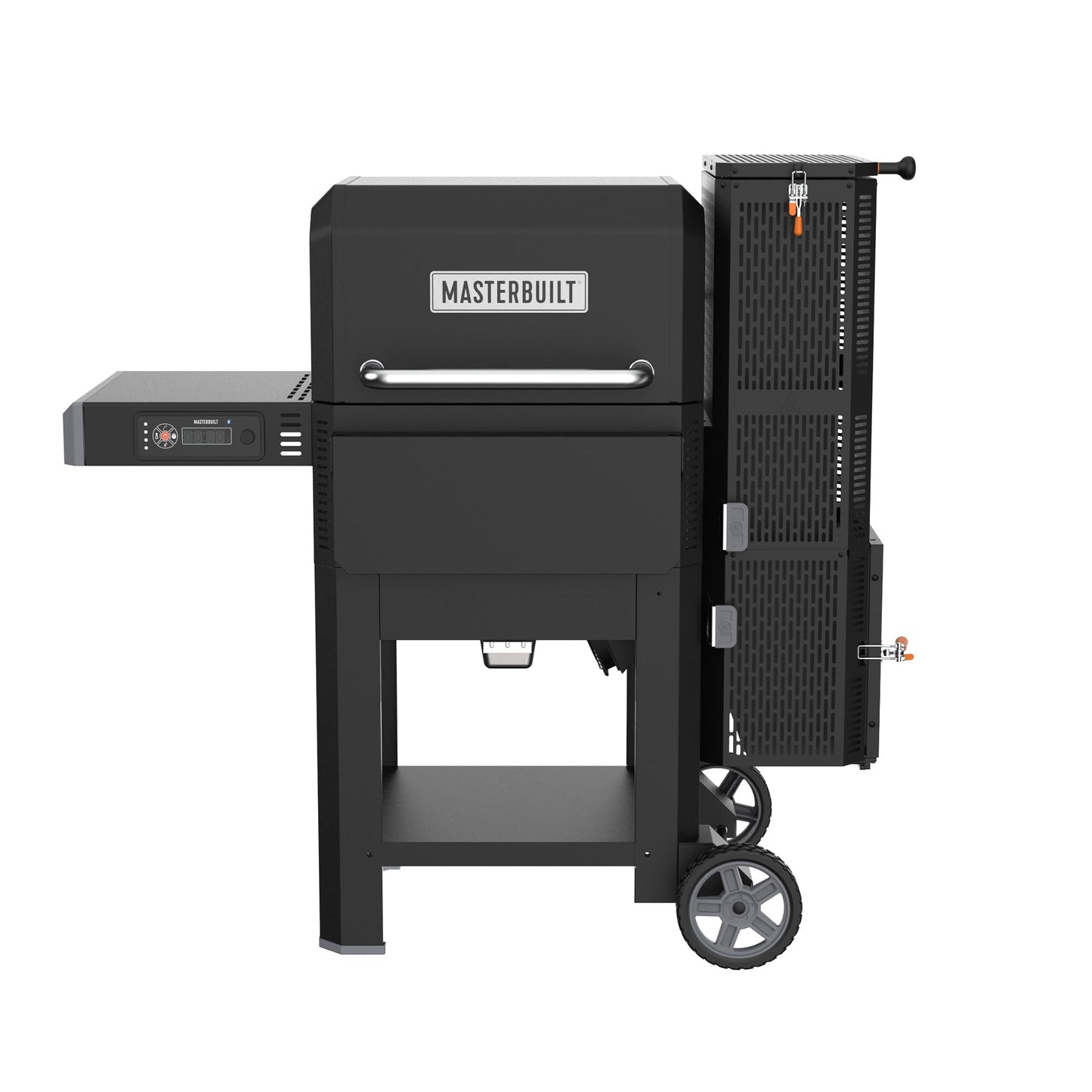 Masterbuilt® Gravity Series® 600 Digital Charcoal Grill and Smoker,WiFi Technology, GravityFed™ Charcoal Hopper, 600 Cooking Sq. Inches, Reversible Smoke&Sear Cast Iron Grates, Black, Model MB20041023