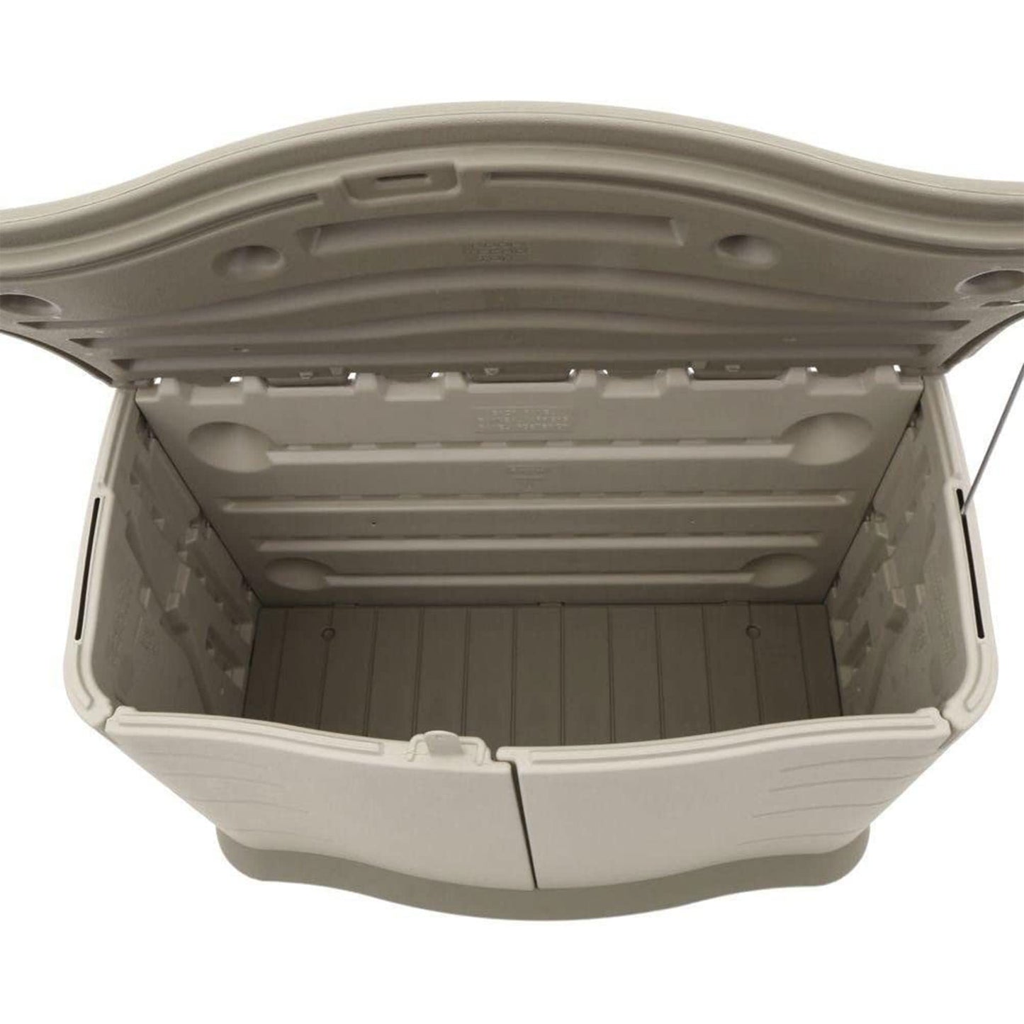 Rubbermaid Small Horizontal Resin Outdoor Storage Shed With Floor (4.5 x 3 Ft) Weather Resistant, Beige/Brown, Organization for Home/Backyard/Pool Chemicals/Toys/Garden Tools/Porch/Patio Cushions