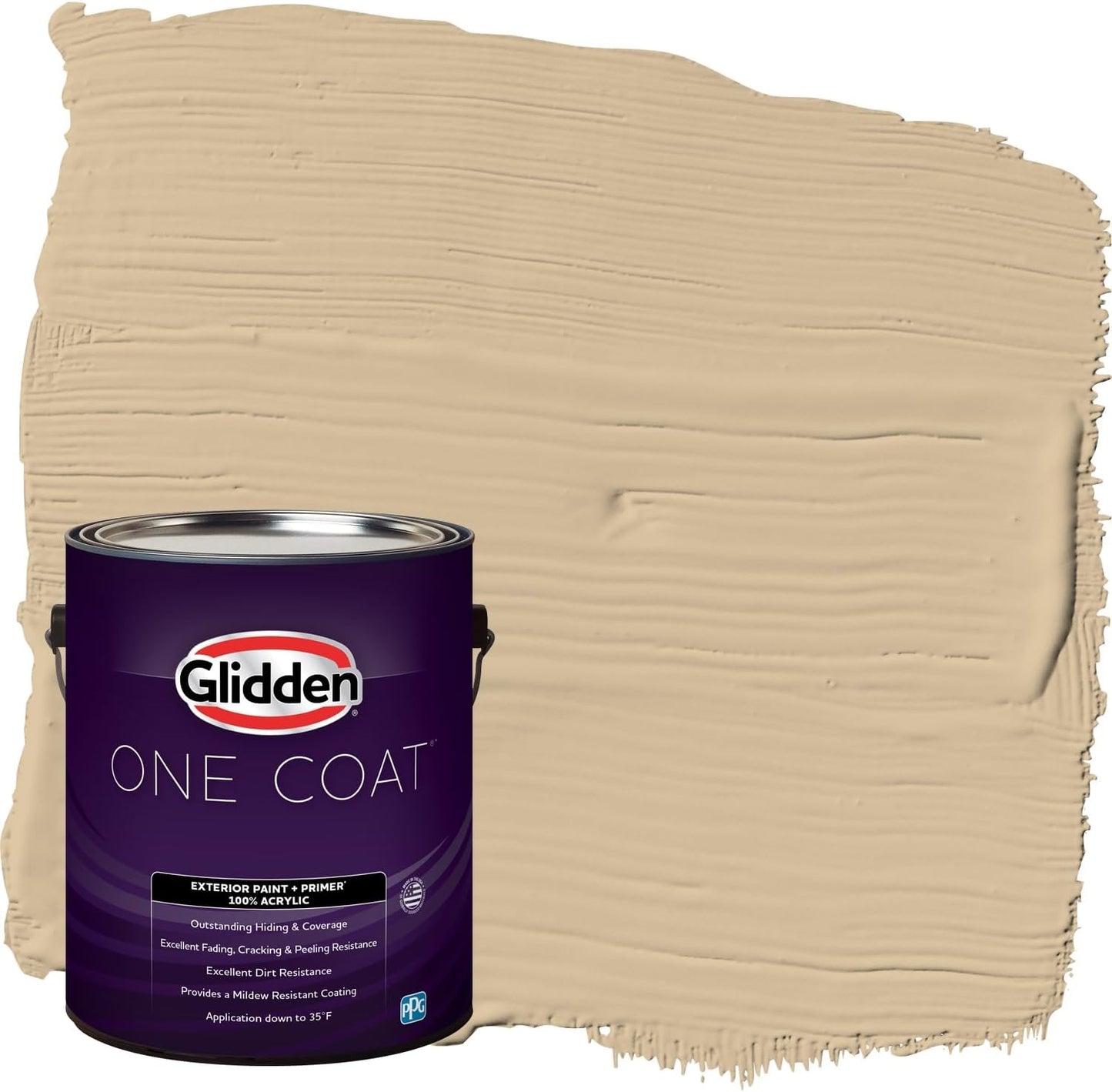 Glidden Exterior Paint + Primer: Beige/Pony Tail, One Coat, Semi-Gloss, 1-Gallon