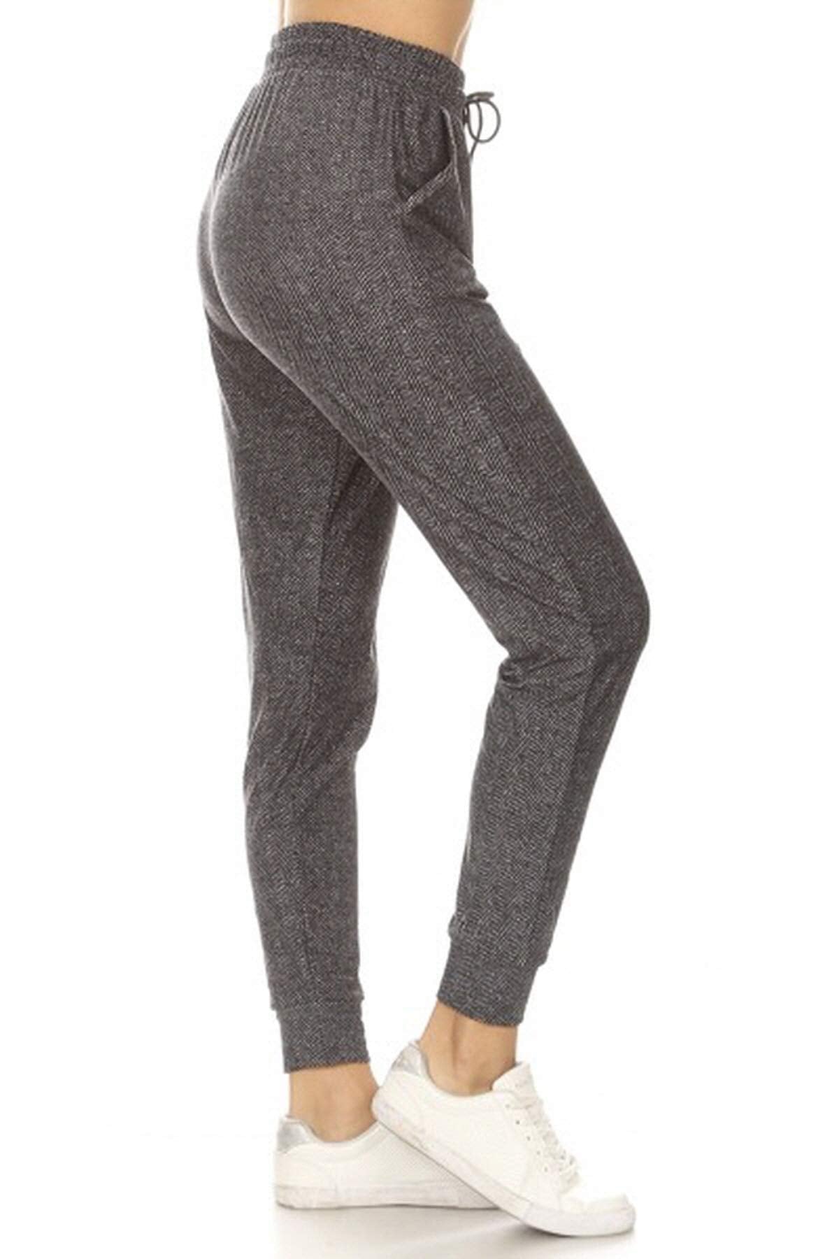 Leggings Depot Women's Relaxed-fit Jogger Track Cuff Sweatpants with Pockets for Yoga, Workout