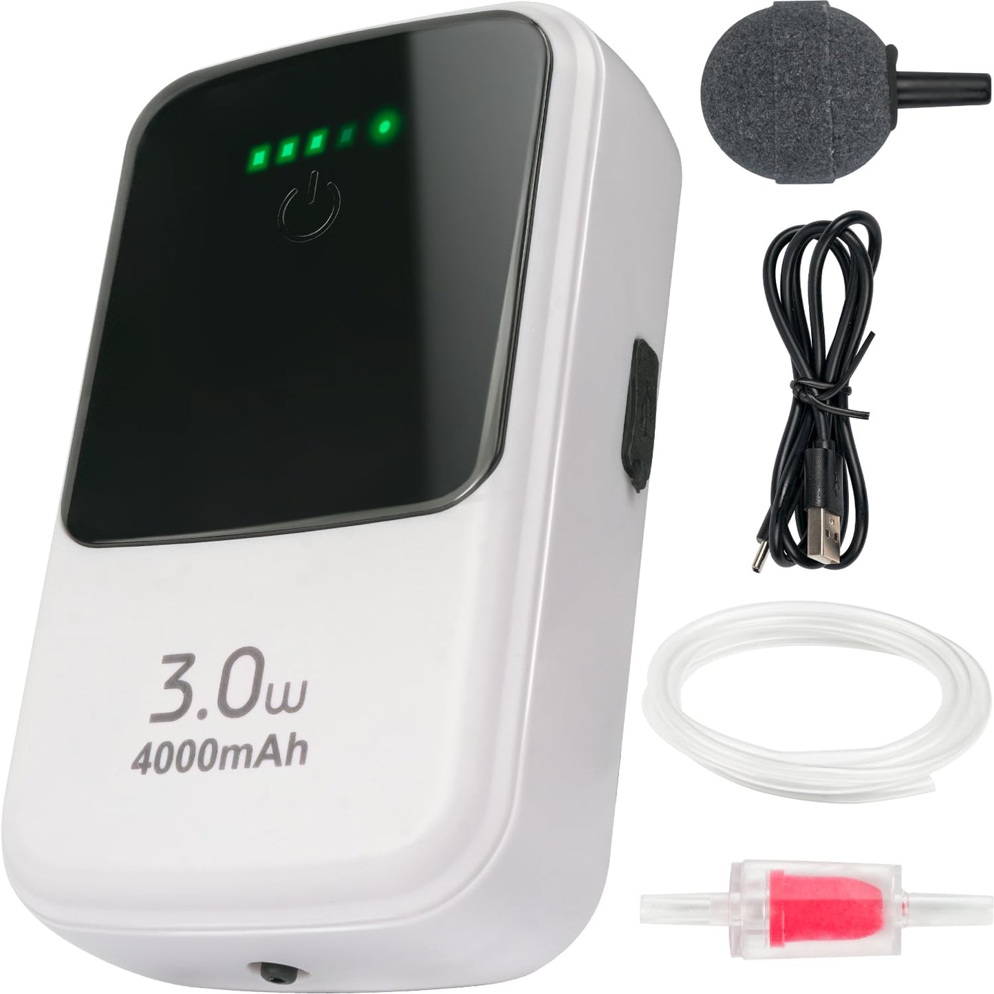 Ghosthorn Silent Dual Operating Mode Rechargeable Aerator for Fish, Large Capacity Aquarium Air Pump with Universal Clip for Most Bait Buckets