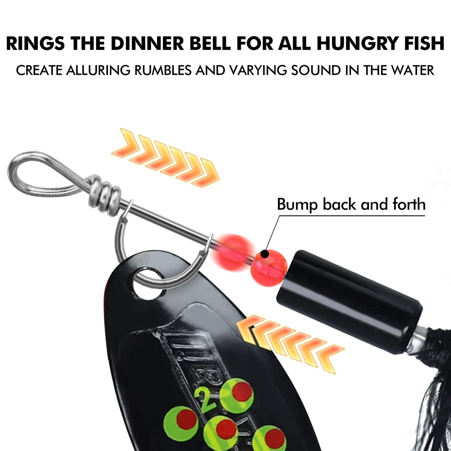 TRUSCEND Swimming or Jigging Fishing Spinners with Two-Way Spinning Spoons System, Rooster Tail Fishing Lures with Flash Copper Body & Blade, Freshwater and Saltwater Blade Bait for Bass Walleye Trout