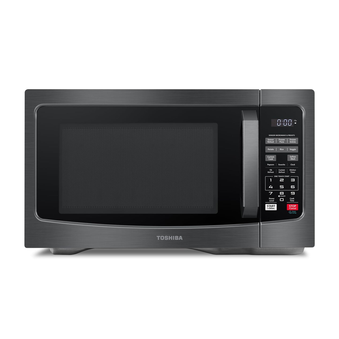 TOSHIBA ML-EM45PIT(BS) Countertop Microwave Oven with Inverter Technology, Kitchen Essentials, Smart Sensor, Auto Defrost, 1.6 Cu.ft, 13.6" Removable Turntable, 33lb.&1250W, Black Stainless Steel