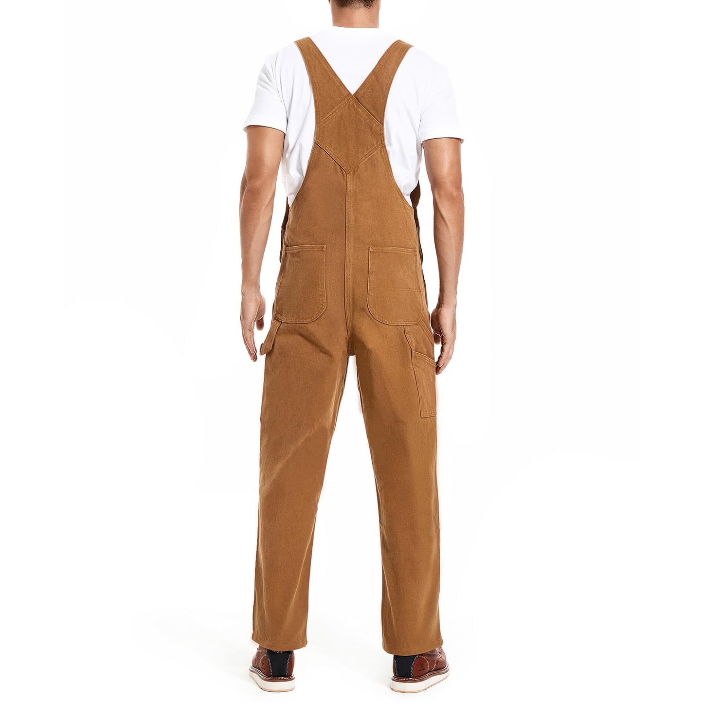HISEA Men's Relaxed Fit Duck Bib Overall with Adjustable Straps and Convenient Tool Pockets
