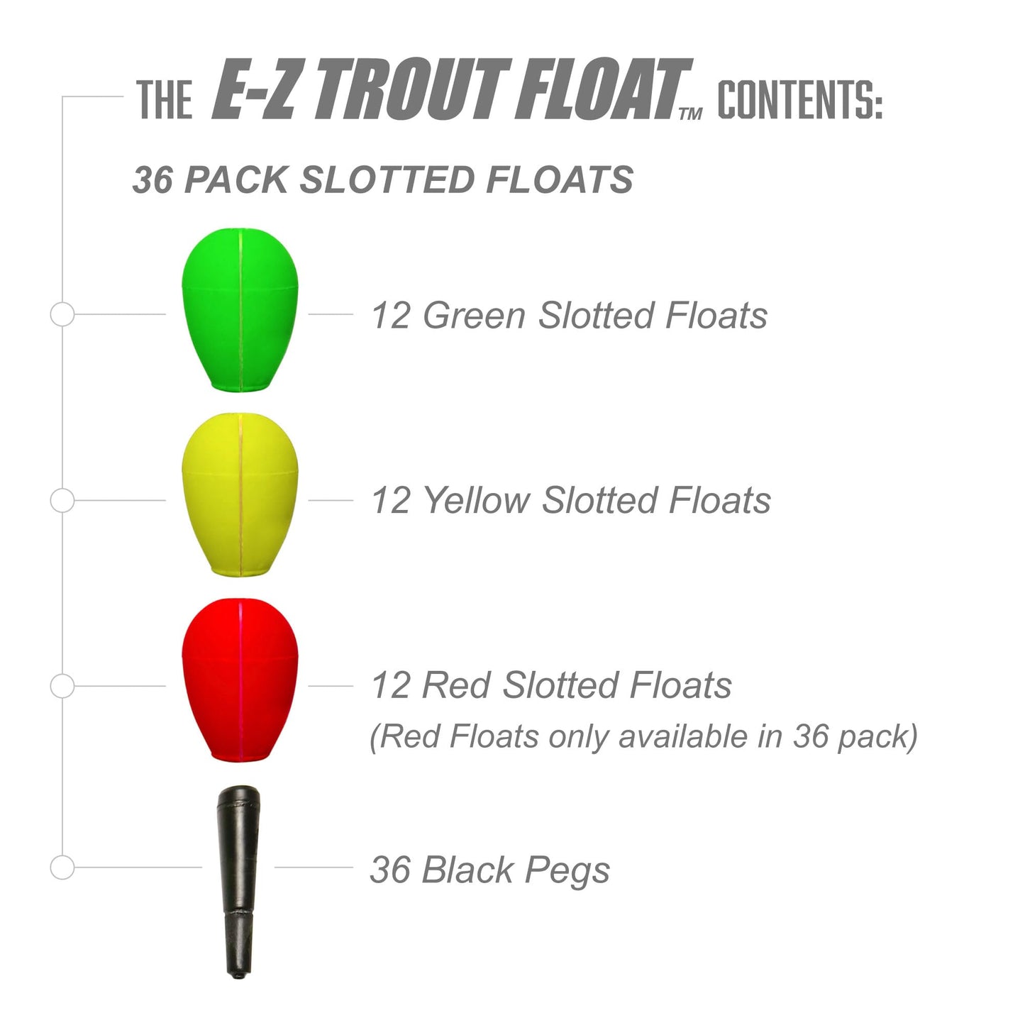 Trout Magnet E-Z Trout Floats - 36 Easy to Adjust Slotted Fishing Bobbers - Freshwater and Saltwater Teardrop Fishing Strike Indicators - Made in The USA by Leland's Lures - Ultra-Responsive Floats