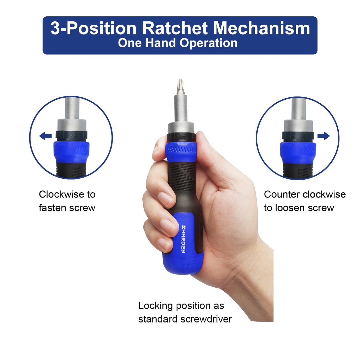 SHARDEN Multi Screwdriver 13-in-1 Screw Driver Adjustable Screwdriver Set Multitool All in One with Torx Security, Flat Head, Phillips, Hex, Square and 1/4 Nut Driver