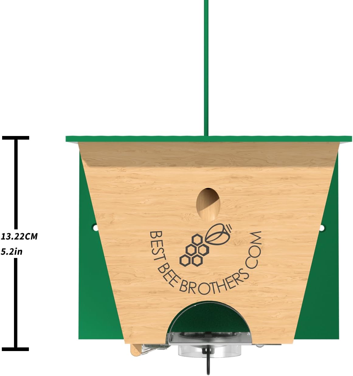 Best Bee Brothers Turbo Trap 2.0, Professional-Grade Carpenter Bee Trap for Outside with Bee Vault, Large Viewport & Spring-Loaded Door, 4.1” W x 4.8” H x 5.9” D (2 Pack)