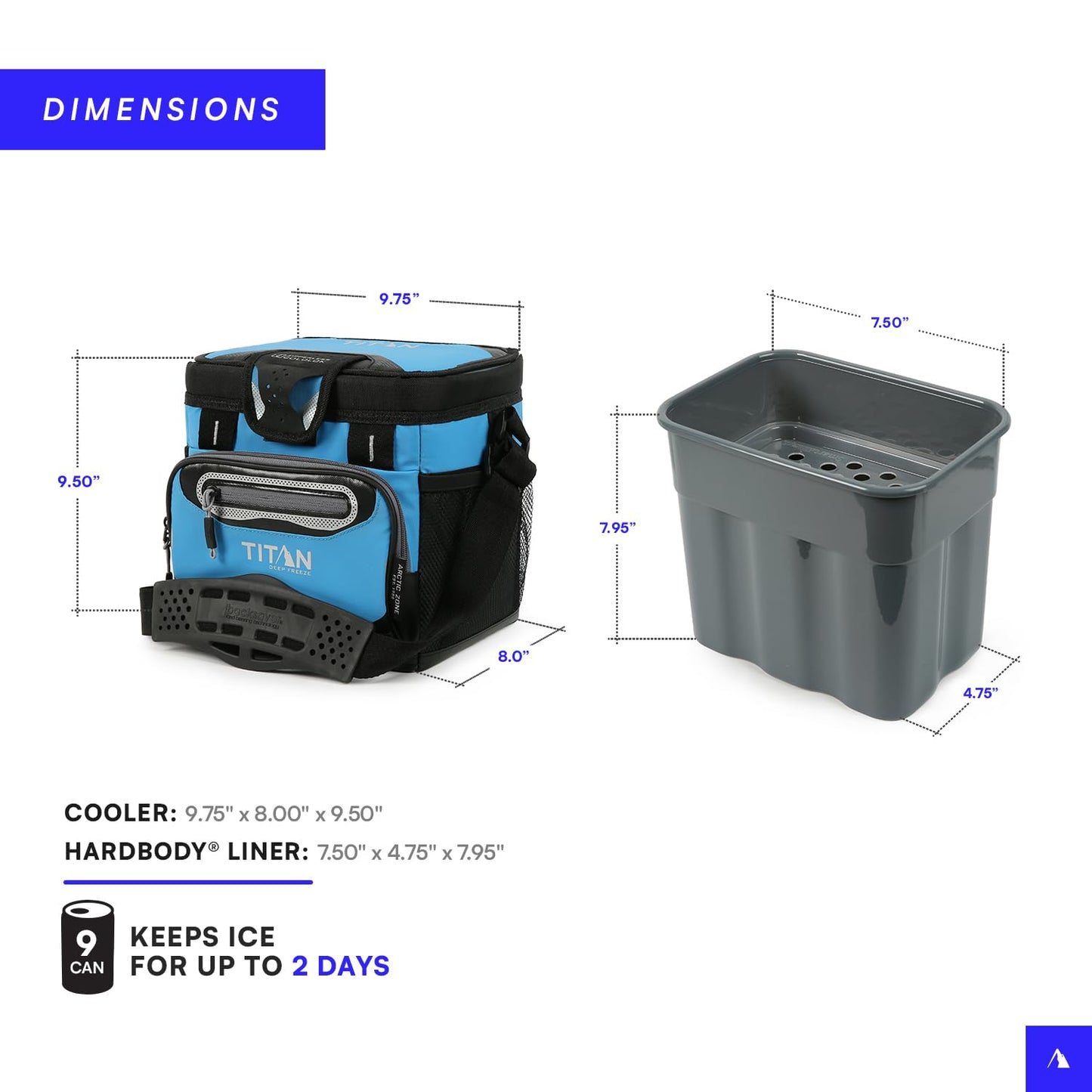 Titan Deep Freeze Cooler Zipperless Hardbody Cooler - Deep Freeze Insulation, HardBody Liner, and SmartShelf