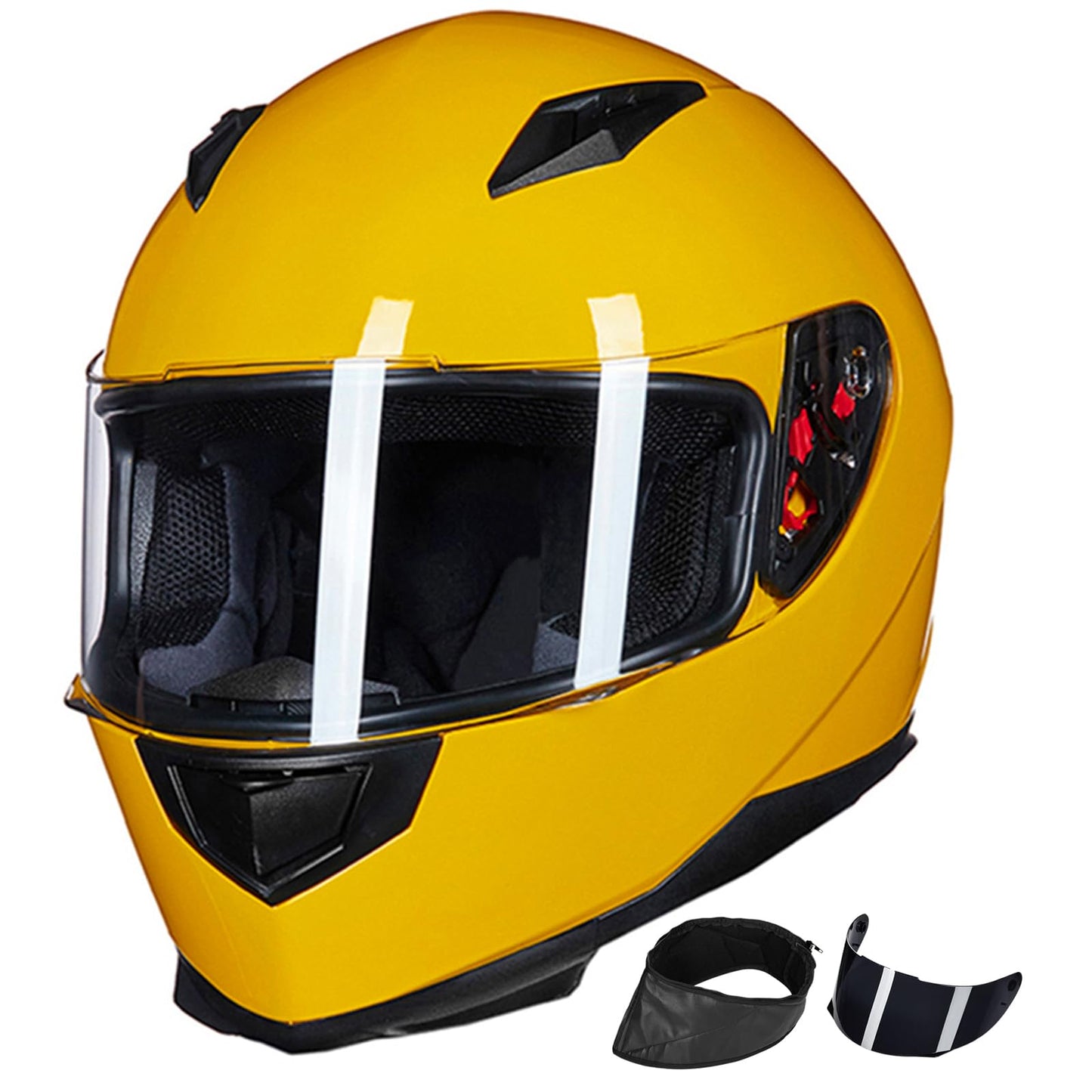 ILM Full Face Motorcycle Street Bike Helmet with Removable Winter Neck Scarf + 2 Visors DOT Model-JK313