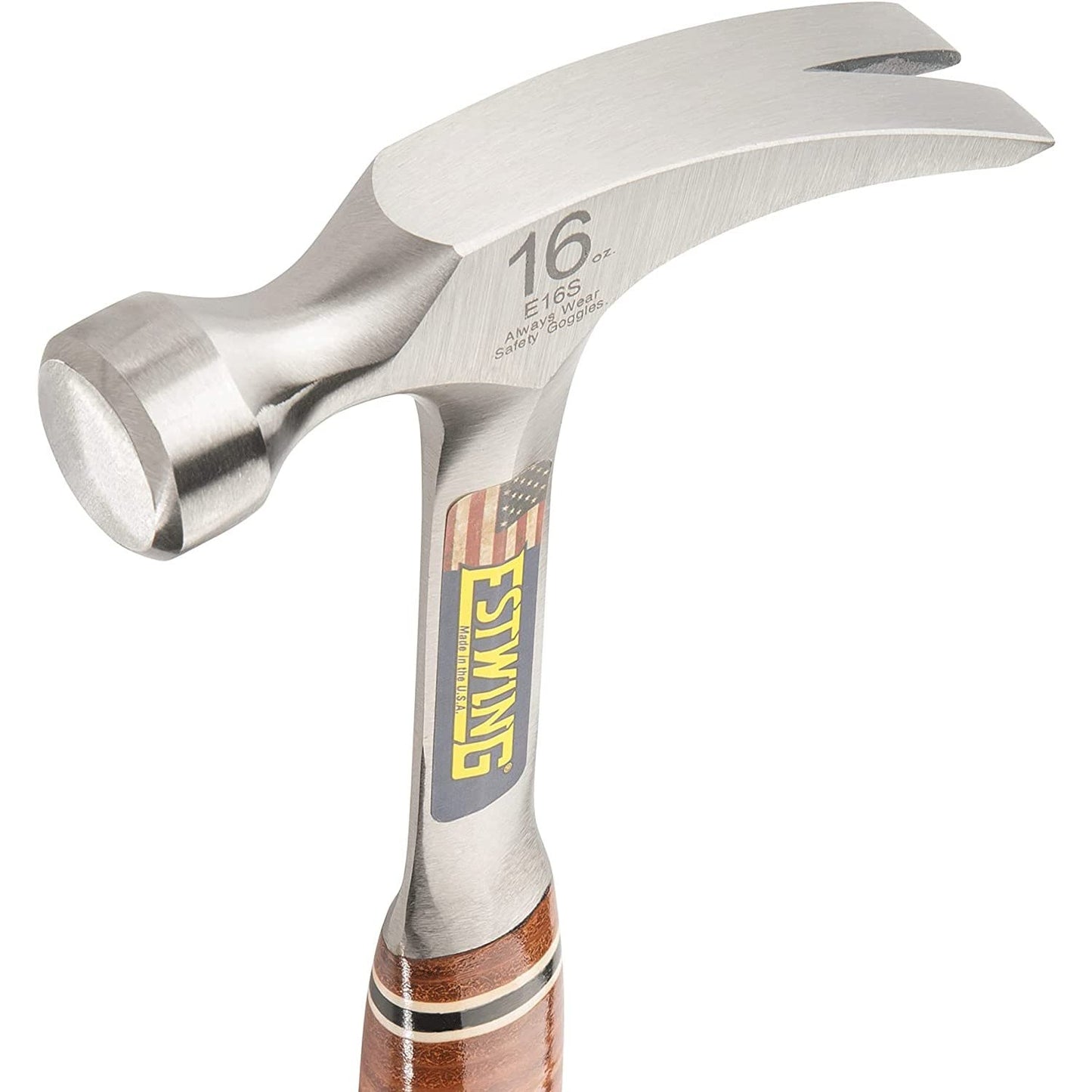 Estwing Hammer - 20 oz Straight Rip Claw with Smooth Face & Genuine Leather Grip - E20S