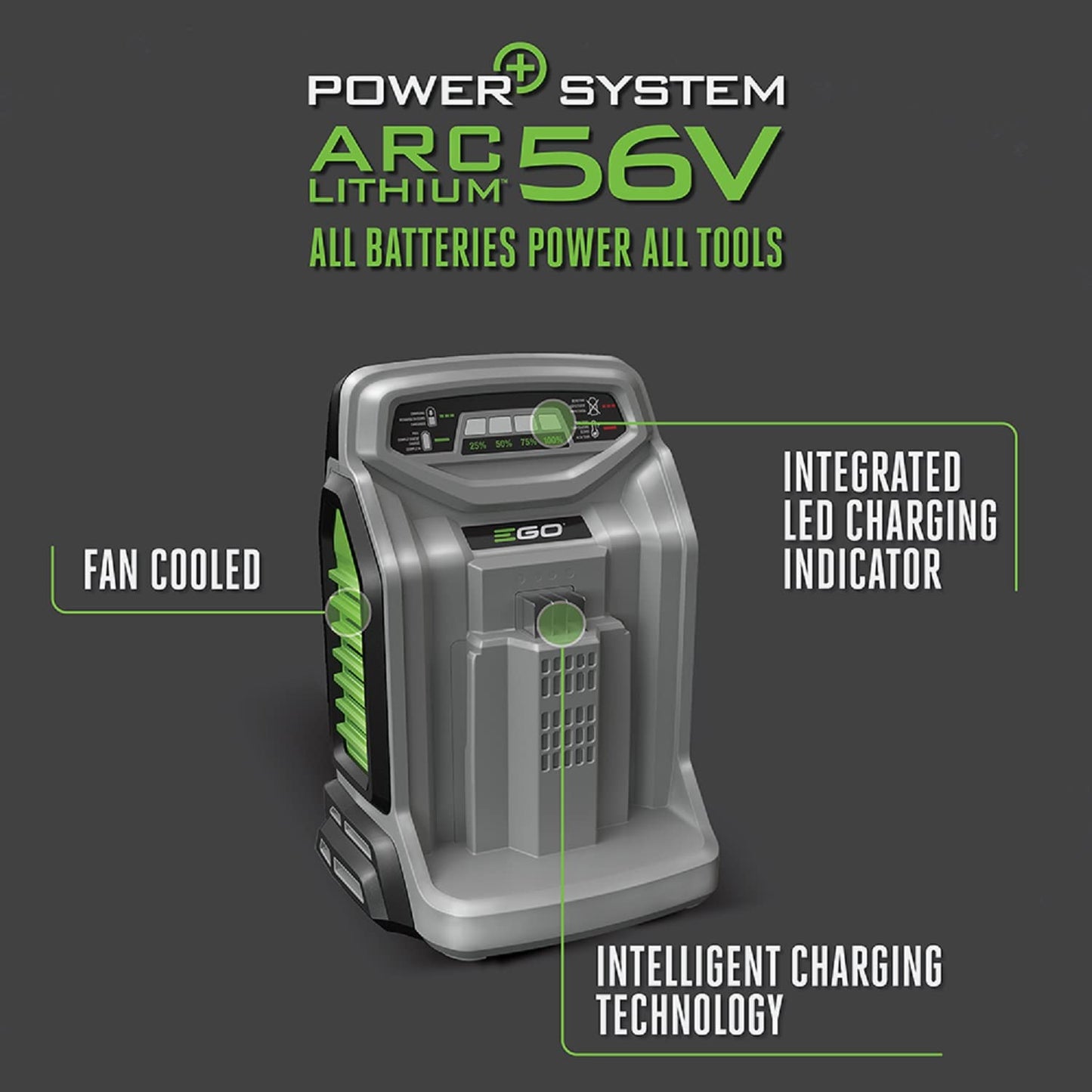 EGO Power+ CH5500 56-Volt Lithium-ion Rapid Charger for EGO Equipment