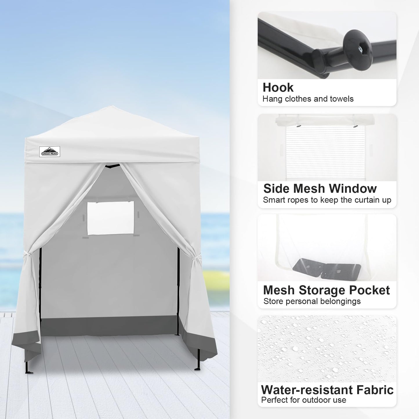 EAGLE PEAK Flex Compact 4x4 Pop-up Canopy Changing Room, Portable Dressing Room, Privacy Changing Tent for Indoor Fashion Photoshoots, Camping, or Pool, Purple
