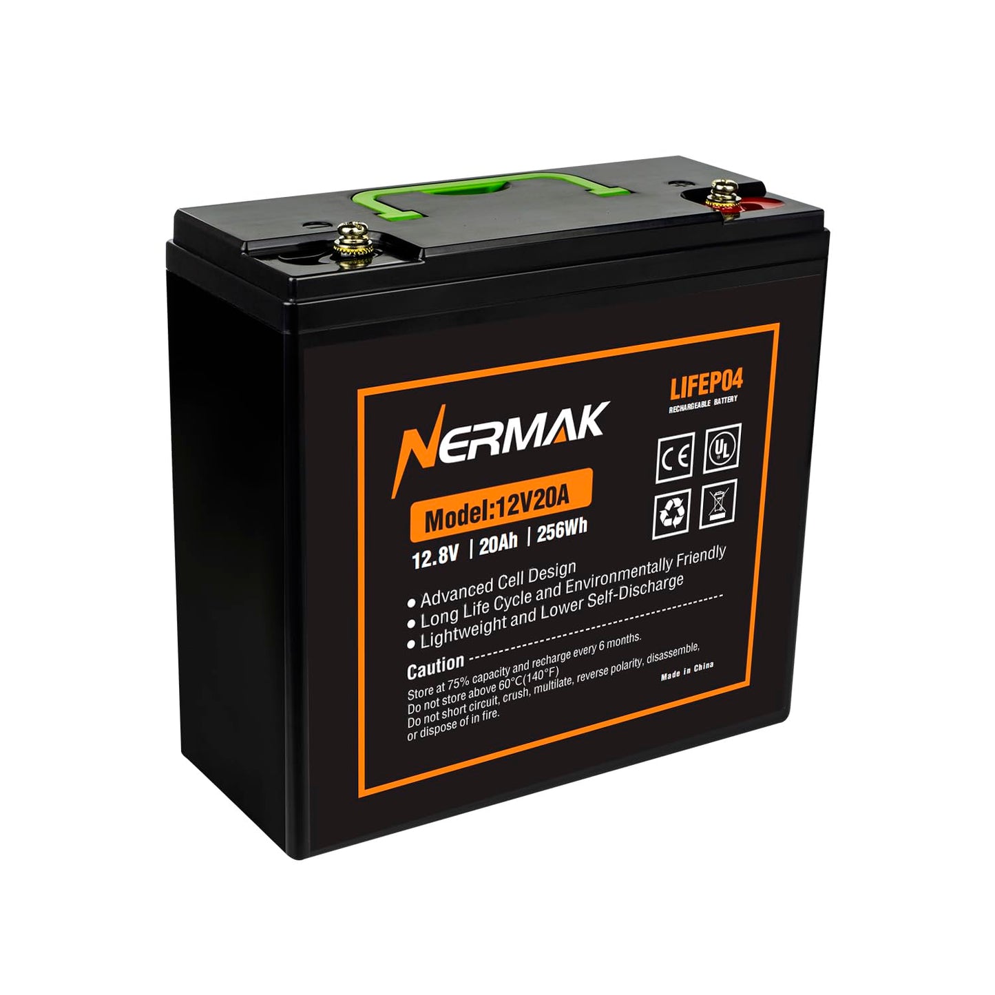 12V 10Ah Lithium LiFePO4 Deep Cycle Battery, 2000+ Cycles Rechargeable Battery for Solar/Wind Power, Small UPS, Lighting, Power Wheels, Fish Finder and More, Built-in 10A BMS