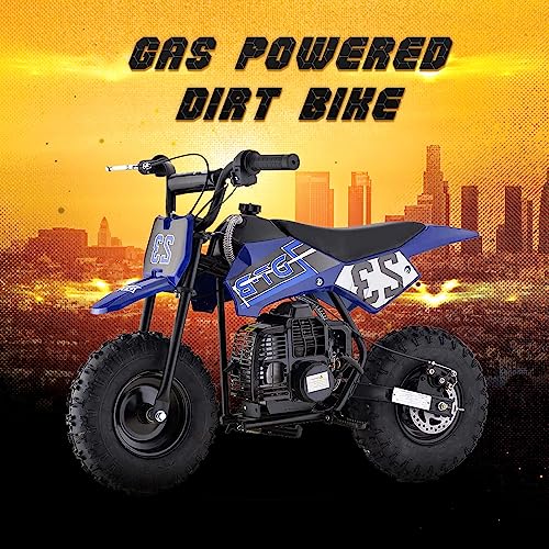 Mini Kid Dirt Bike, 49 CC 2-Stroke Gas Bike with Off-Rode Tire, Suspensions, Disc Brakes, Max Load 160Lbs, Up to 20Mph, EPA Approved