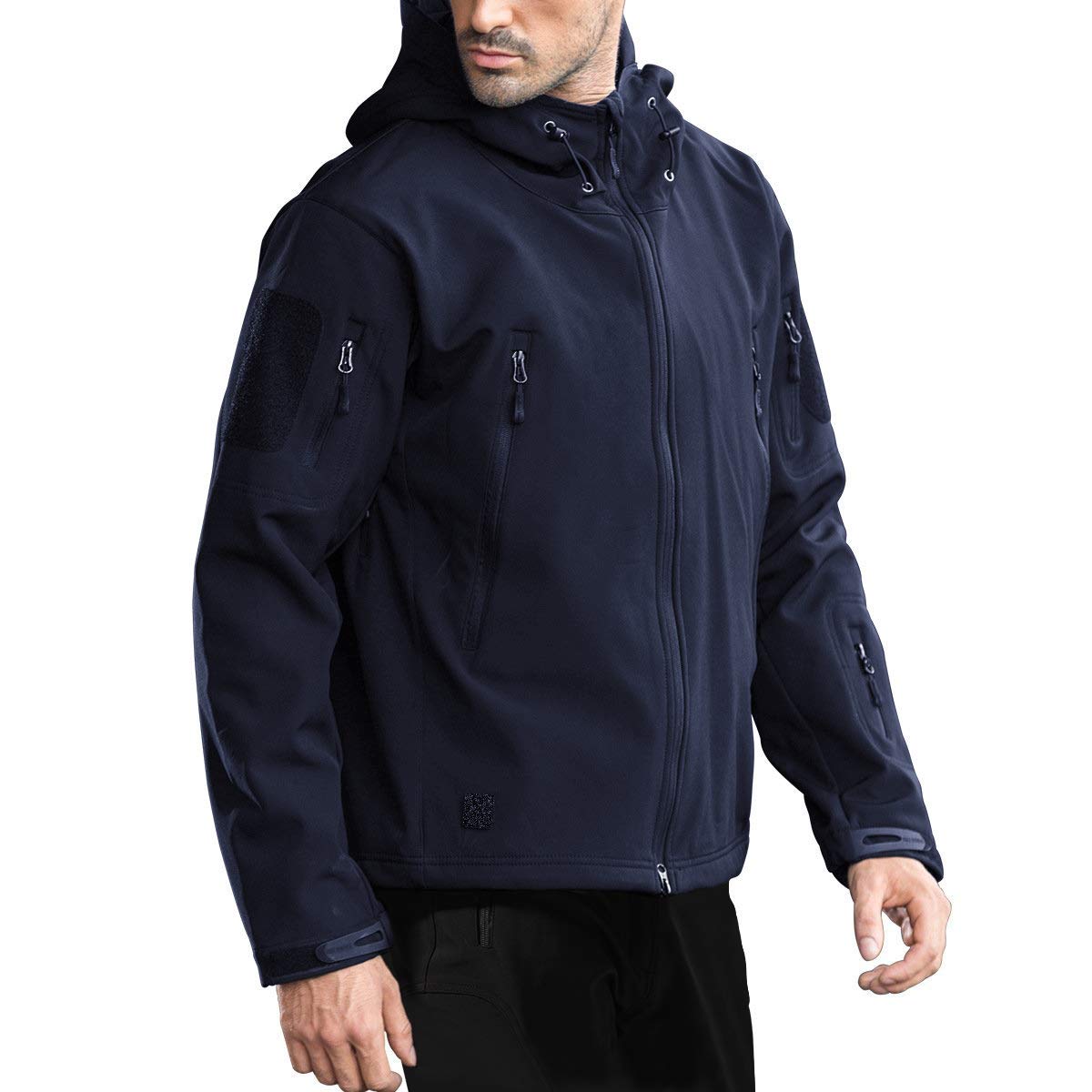 FREE SOLDIER Men's Outdoor Waterproof Soft Shell Hooded Military Tactical Jacket