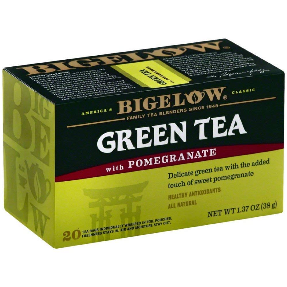 Bigelow Tea Green Tea Variety Pack, Classic Green Tea, Lemon, Pomegranate, Mint, Peach and Constant Comment Flavors, 20 Count Box (Pack of 6), 120 Total Tea Bags