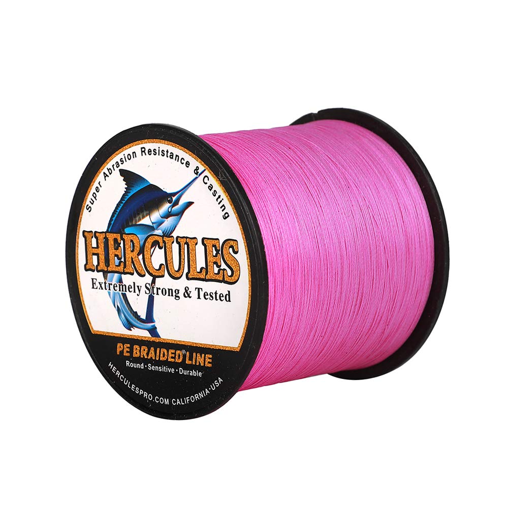 HERCULES Cost-Effective Super Cast 8 Strands Braided Fishing Line 10LB to 300LB Test for Salt-Water,109/328/547/1094 Yards(100M/300M/500M/1000M),Diam.#0.12MM-1.2MM,Hi-Grade Performance,Variety Colors