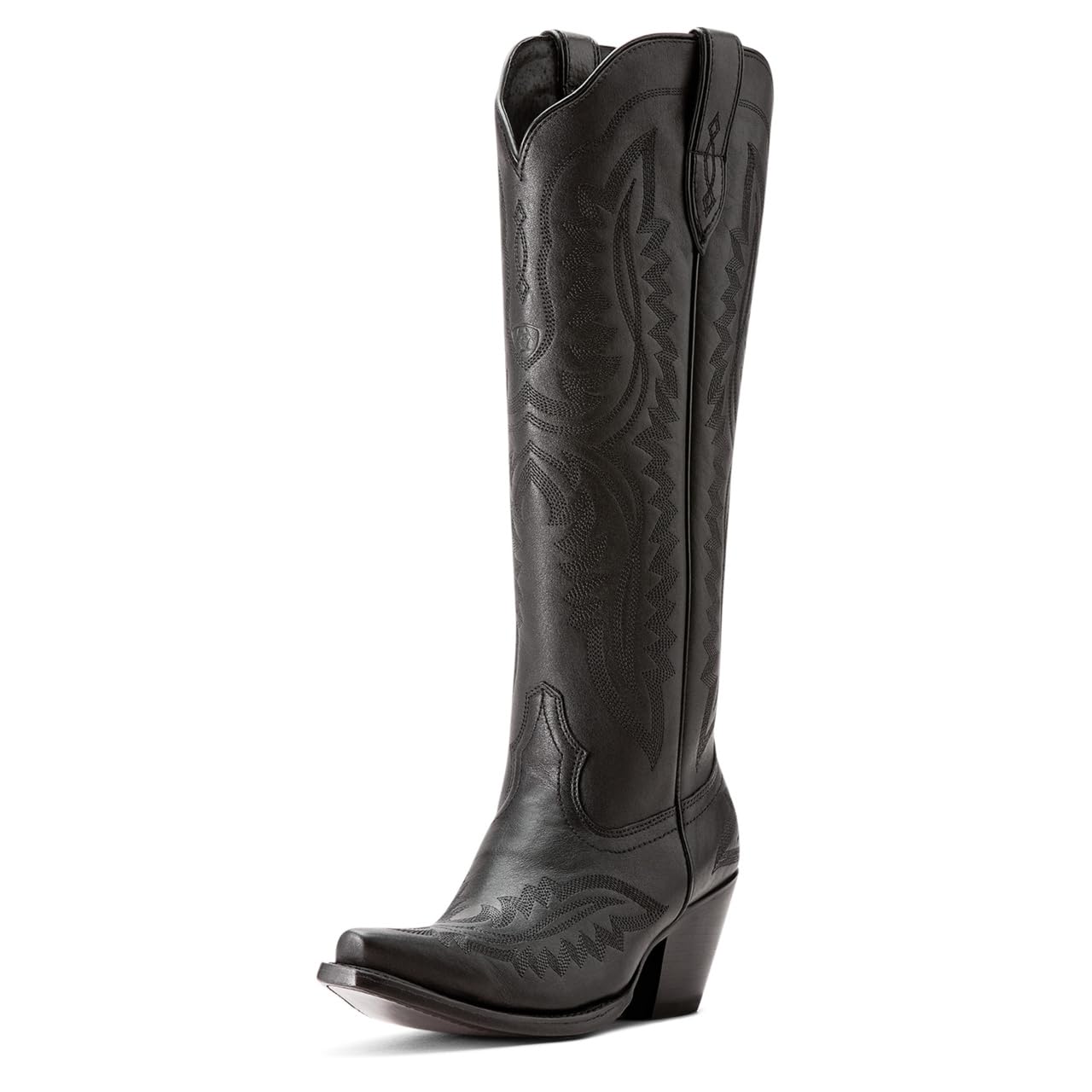 ARIAT Womens Casanova Embroidered Snip Toe Zippered Casual Boots Knee High Mid Heel 2-3" - Brown