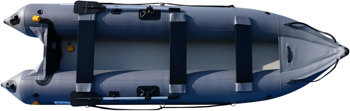 BRIS 14.1ft Inflatable Boat Inflatable Kayak 3 Person Kayak Canoe Fishing Inflatable poonton Boat