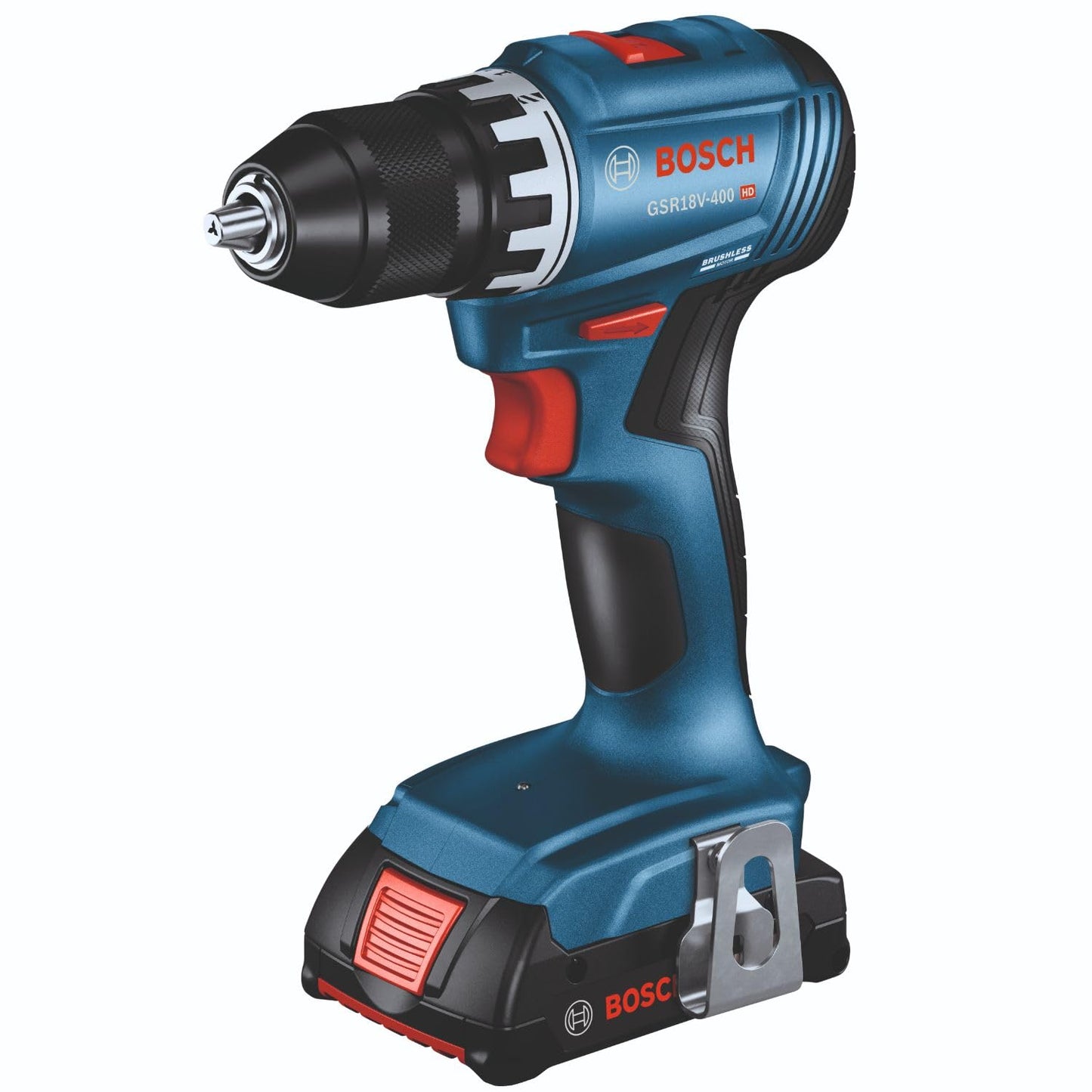 BOSCH GSR18V-400B12 18V Compact Brushless 1/2 In. Drill/Driver Kit with (1) 2.0 Ah SlimPack Battery