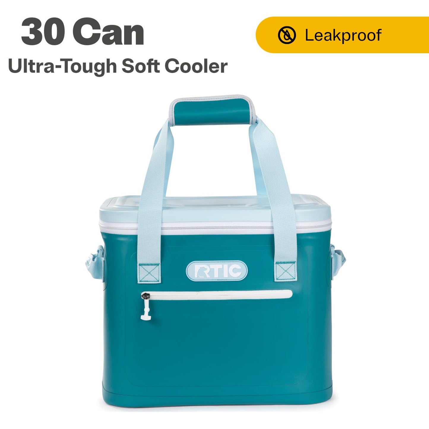 RTIC Ultra-Tough Soft Cooler 30 Can, Insulated Bag Portable Ice Chest Box for Lunch, Beach, Drink, Beverage, Travel, Camping, Picnic, Car, Trips, Floating Cooler Leak-Proof with Zipper