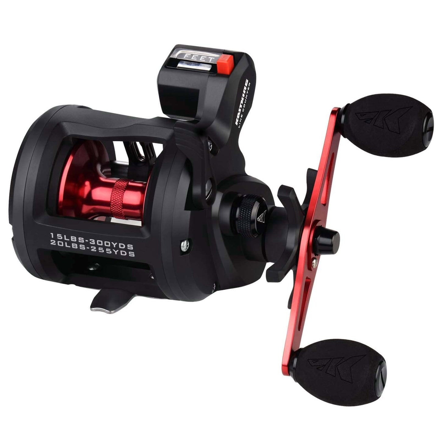 KastKing ReKon Round Baitcasting Fishing Reel, Saltwater Inshore Surf Trolling Reel, Up to 30LBS Powerful Max Drag, Conventional Reel for Catfish, Musky, Bass, Durable Graphite Frame for Saltwater