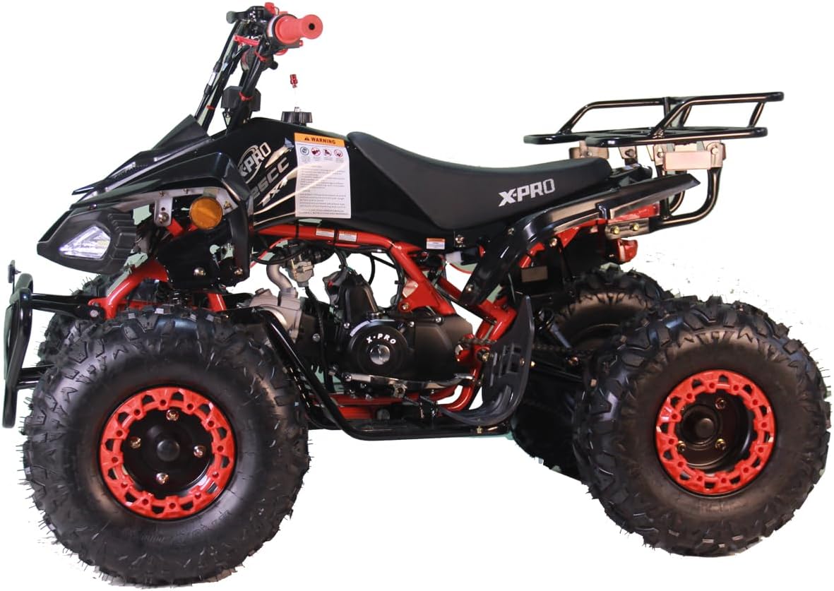 X-PRO Leopard 125 ATV 4 Wheels Quad 125cc ATV Quads with Automatic Transmission w/Reverse, Big 19"/18" Tires! (Black)
