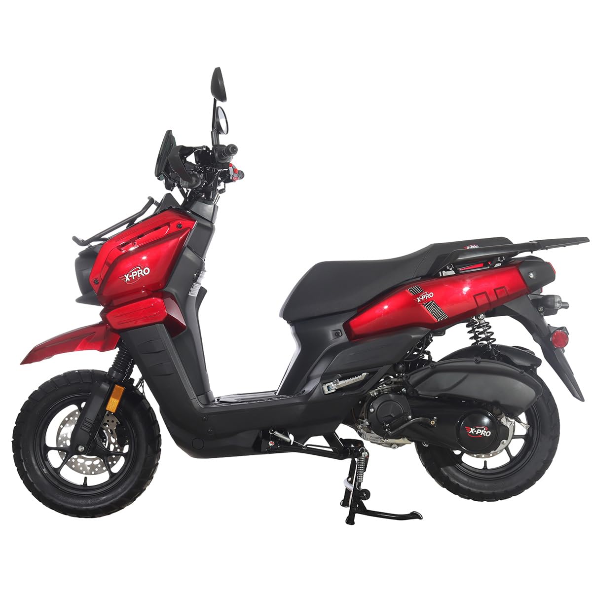 X-PRO Tank 200 Gas Moped Adult Gas Street Moped with 12" Wheels! LED Headlight!