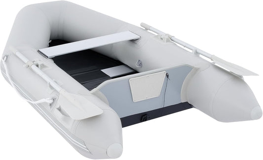 CO-Z 7.5ft Inflatable Dinghy Boat, 2 Person 660lb Transom Sport Tender Boat with Pump Aluminum Oars Floor, Heavy Duty Inflatable Raft Kayak for Adults