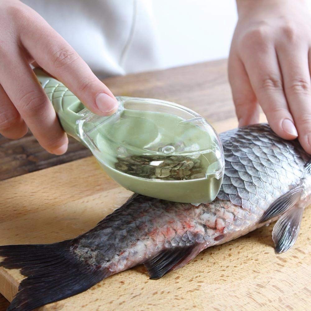 4 Pieces Stainless Steel Fast Remove Fish Skin Brush Plastic Fish Scales Graters Scraper Easy Kitchen Cleaning Tool (4pcs Set)