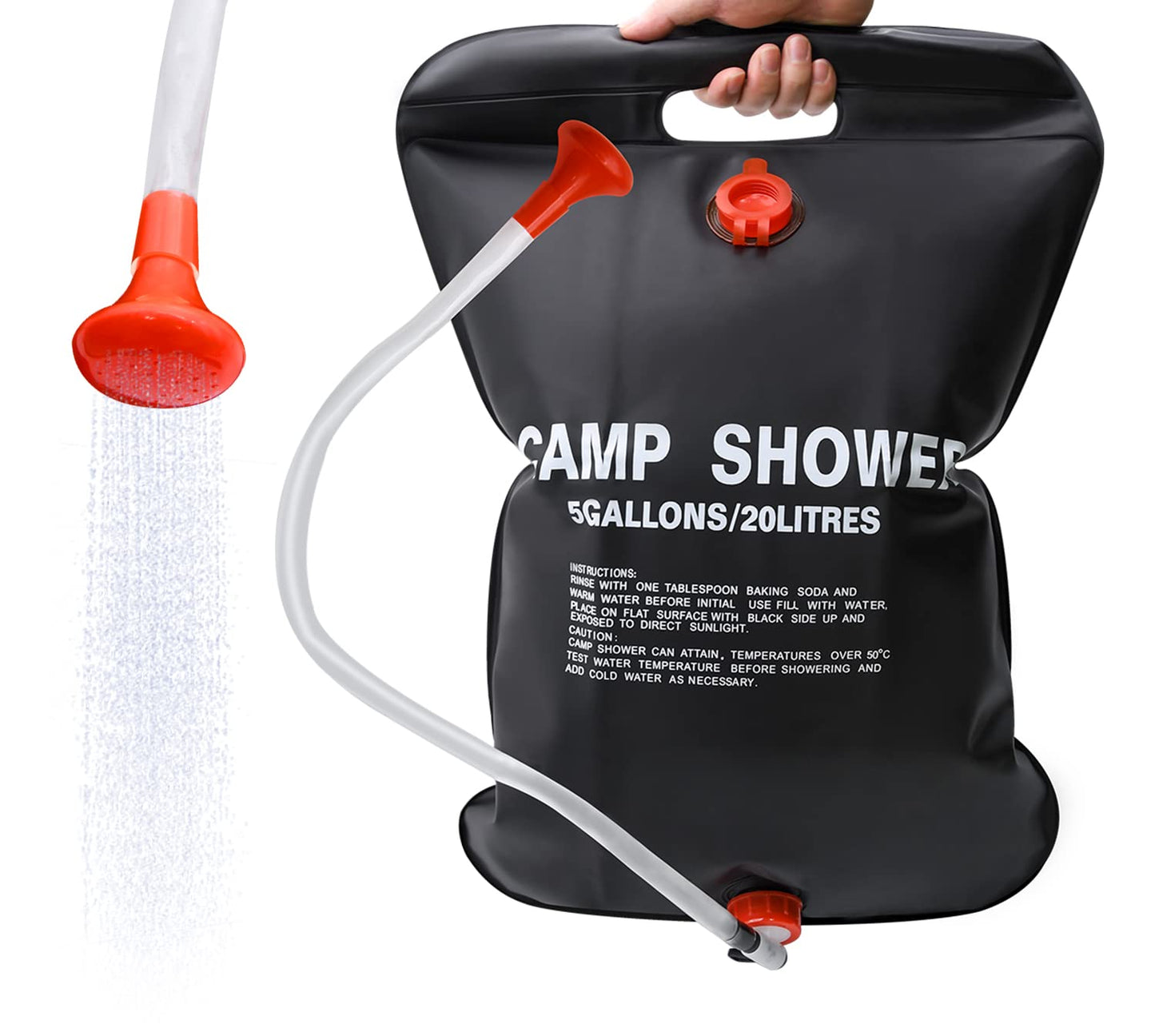 DkOvn Solar Shower Bag, 1/2/4 Pack 5 Gallons/20L Camping Shower Bag, Portable Shower Bag with Removable Hose and On-Off Switchable Shower Head for Camping Beach Swimming Outdoor Traveling