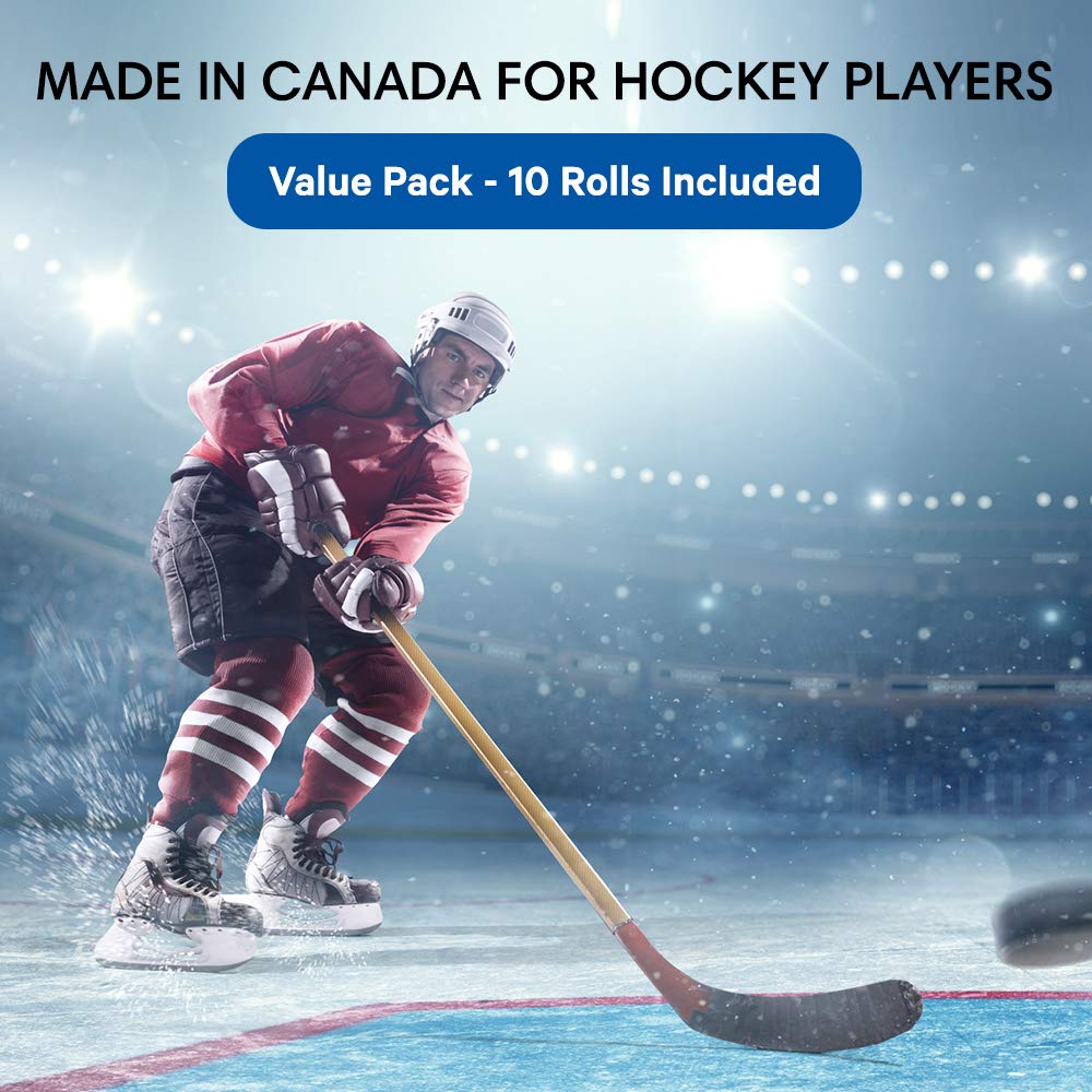 Sports Tape SportsTape Clear Hockey Tape - for Socks and Gear, Easy to Stretch and Tear (10 Pack), One Size