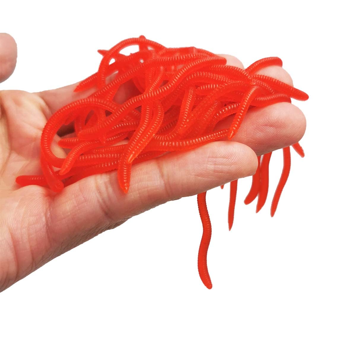 1.6in/3.3/3.9in Fishing Soft Lure Trout Worm Earthworm Bait Lifelike Fake Bloodworm Grub Worm Soft Fishing Lure Baits