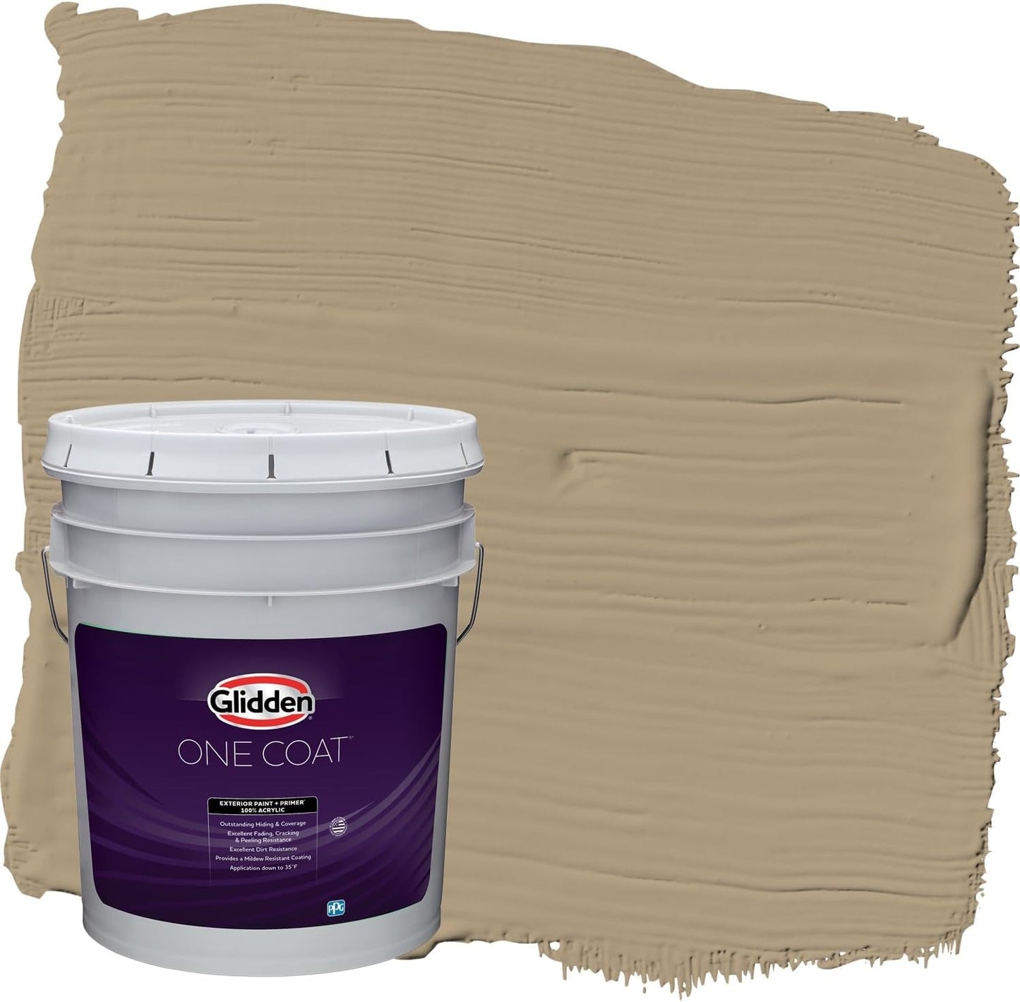 Glidden Exterior Paint + Primer: Beige/Pony Tail, One Coat, Semi-Gloss, 1-Gallon