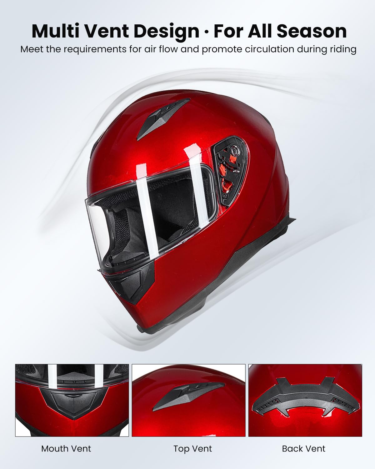 ILM Full Face Motorcycle Street Bike Helmet with Removable Winter Neck Scarf + 2 Visors DOT Model-JK313