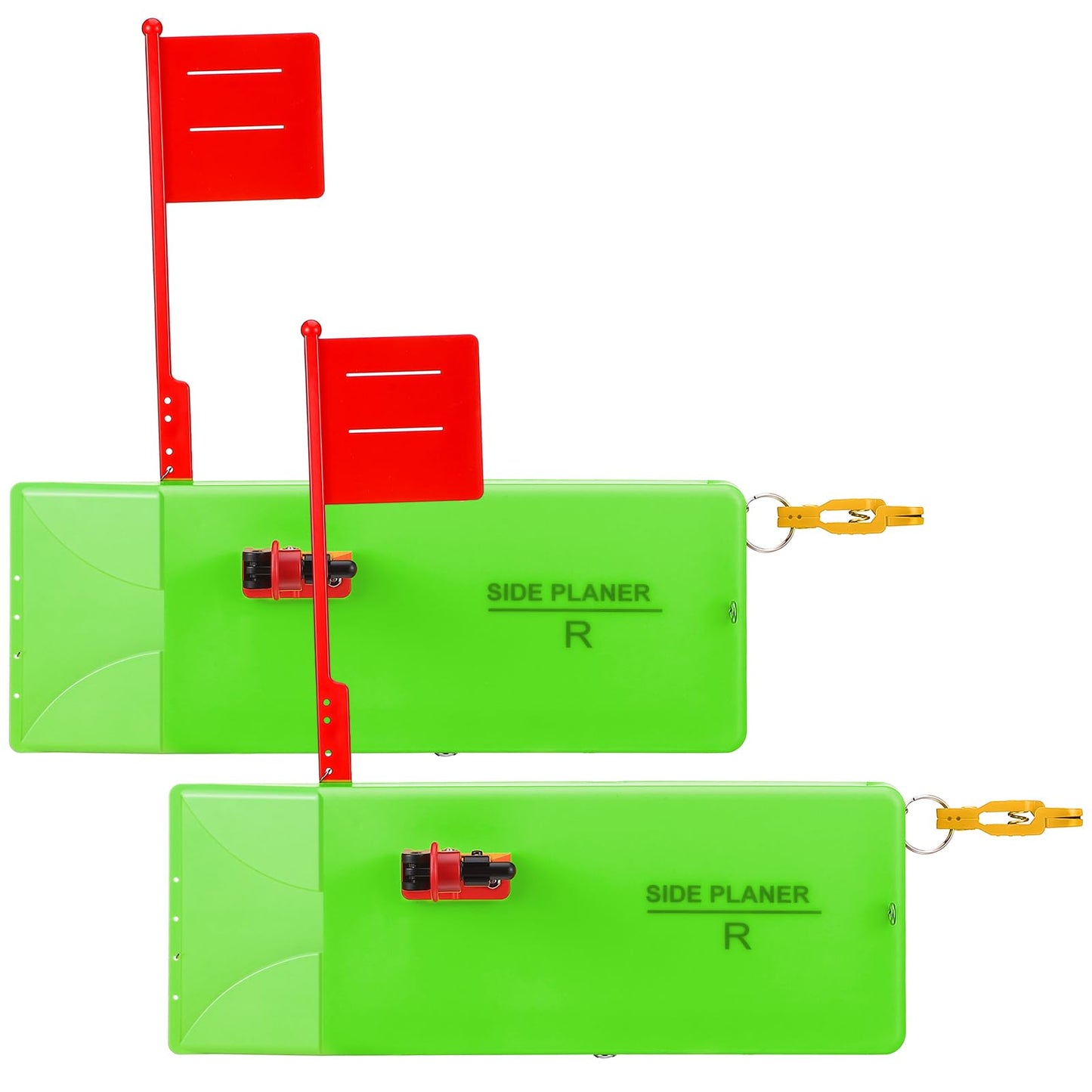 2 Pack Planer Boards for Fishing Trolling 8 x 3 Inches Off Shore Crappie Planer Boards Kits with Flag Fishing Accessory for Inshore Offshore Trolling Dragging