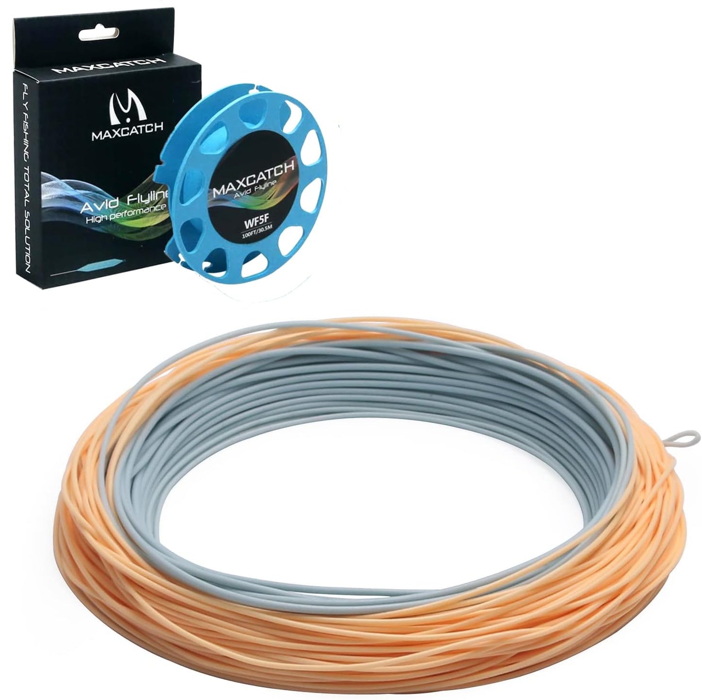 Maxcatch Weight Forward Fly Fishing Line with Two Welded Loops, Floating Fly Lines for Freshwater, 100FT (WF1F, 2F, 3F, 4F, 5F, 6F, 7F, 8F)